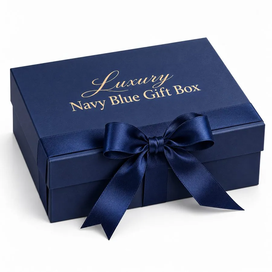 Luxury magnetic gift box, navy (10×12×4 in)