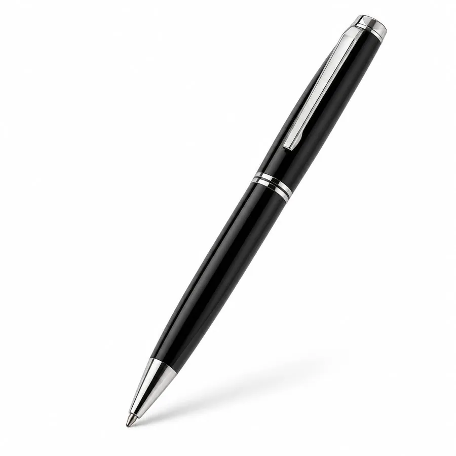 Metal pen, matte black & chrome