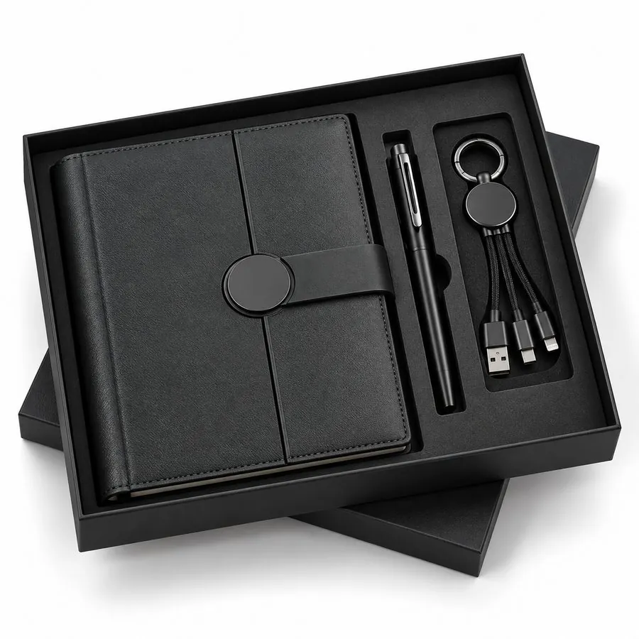 Power bank diary & pen gift set, grey